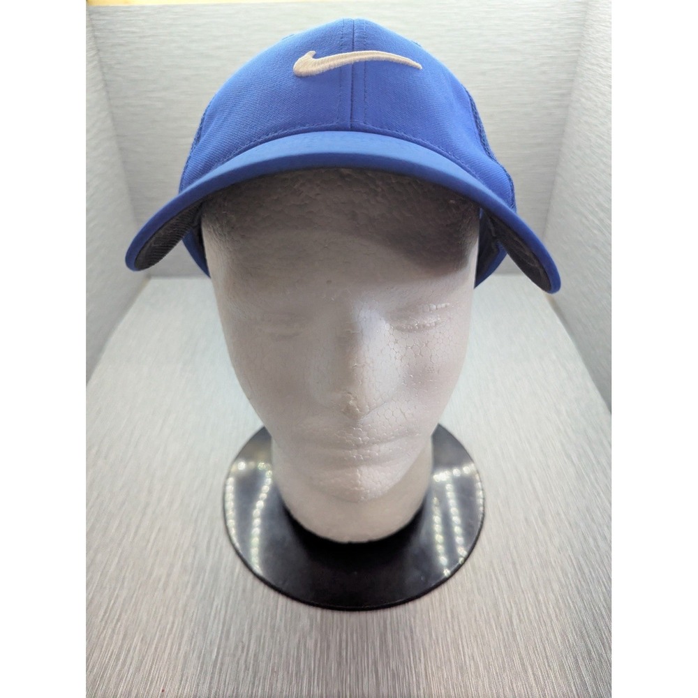 Nike Golf Tour Legacy Vapor RZN FlexFit Hat Blue Mesh Fitted Cap Swoosh